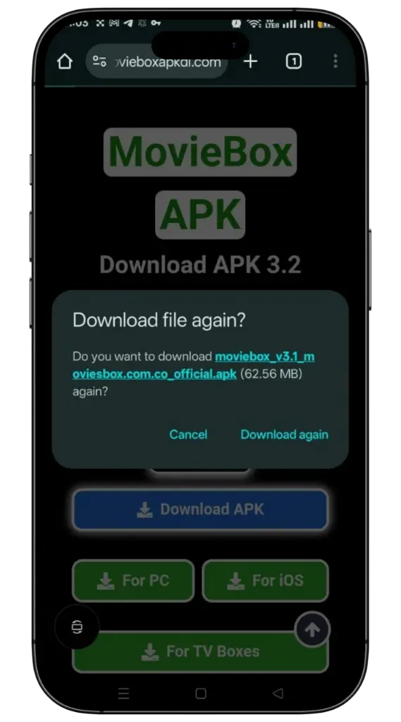 click on download again